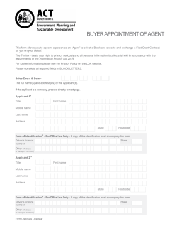 Appointment of Agent form