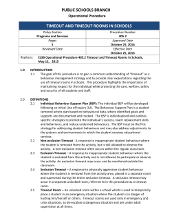 Timeout and Timout Rooms in Schools