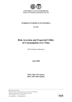 Risk Aversion and Expected Utility of Consumption over