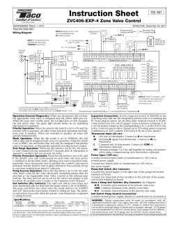 Instruction Sheet ZVC406-EXP-4 Zone Valve Control