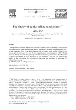 The choice of equity-selling mechanisms