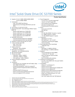 Intel&reg; Solid-State Drive DC S3700 Series