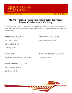Men`s Tennis Picks Up First Win, Softball Earns Conference Victory