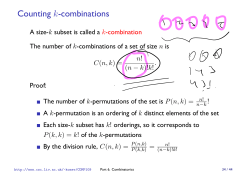 Counting k-combinations