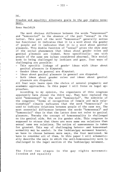 Freedom and equality: Alternate goals in the gay rights move