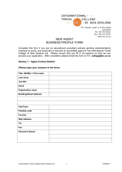 New Agent Profile Form - International Travel College