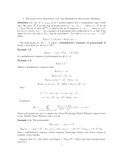 1. Multiplicative Sequences and the Hirzebruch Signature Theorem