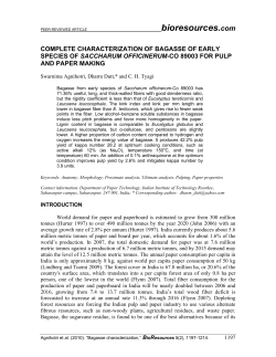 complete characterization of bagasse of early