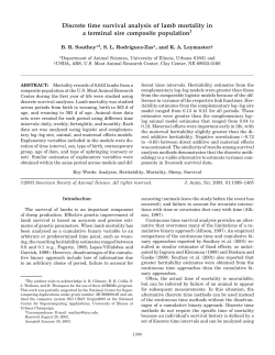 Discrete time survival analysis of lamb mortality in a terminal sire