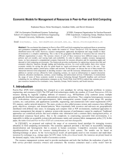 Economic Models for Management of Resources in Peer-to