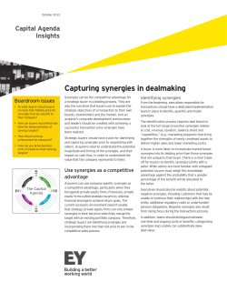 Capturing synergies in dealmaking