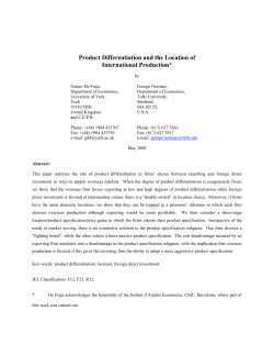 Product Differentiation and the Location of International