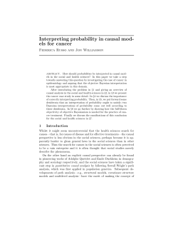 Interpreting probability in causal mod- els for cancer