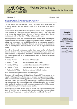 Gearing up for next year`s show Woking Dance Space