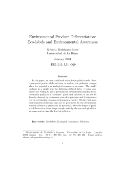 Environmental Product Differentiation: Eco