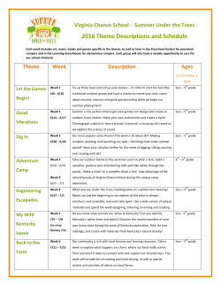 2016 Theme Descriptions and Schedule