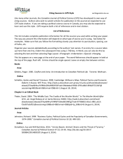 Citing Sources in CJPS Style Like many other journals, the