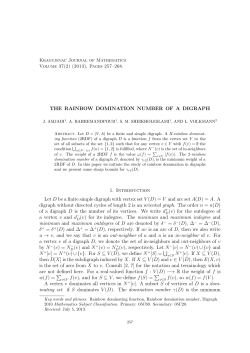 THE RAINBOW DOMINATION NUMBER OF A DIGRAPH 1