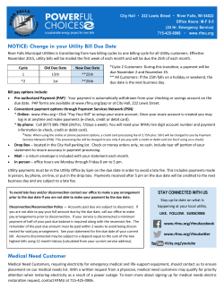 Change in Utility Bill Due Date - River Falls Municipal Utilities