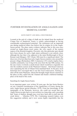 Further Investigation of Anglo-Saxon and Medieval Eastry