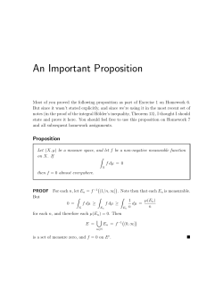 An Important Proposition