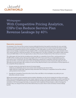 With Competitive Pricing Analytics, CSPs Can Reduce