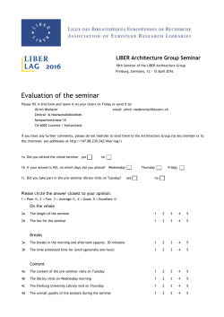 Evaluation of the seminar