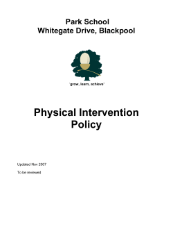 Park School Physical Intervention Policy