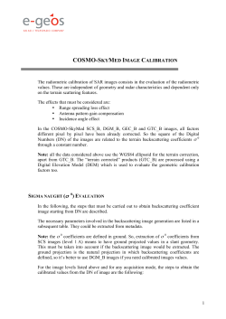 cosmo-skymed image calibration - e-Geos
