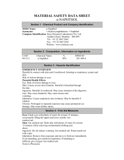 MATERIAL SAFETY DATA SHEET Section 1 &alpha;