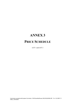 ANNEX 3: Price Schedule LOT 1