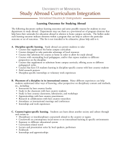 Learning Outcomes for Studying Abroad