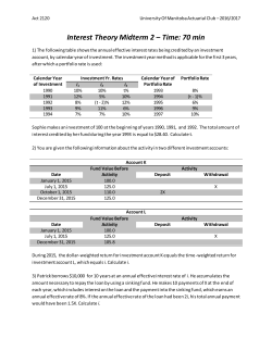 Interest Theory Midterm 2 &ndash; Time: 70 min