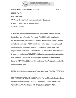 DEPARTMENT OF VETERANS AFFAIRS 8320-01 38 CFR Part