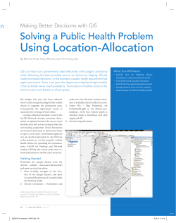 Solving a Public Health Problem Using Location-Allocation