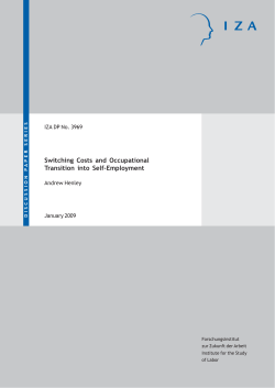 Switching Costs and Occupational Transition into Self