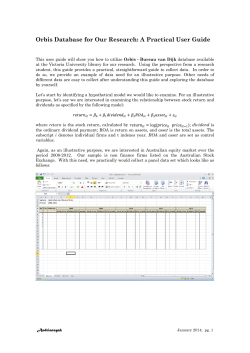 Orbis Database for Our Research: A Practical