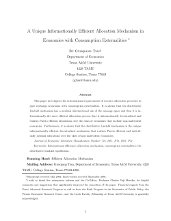 A Unique Informationally Efficient Allocation Mechanism