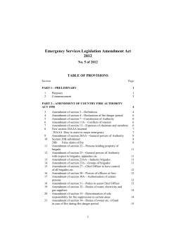Emergency Services Legislation Amendment Act 2012