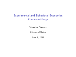 Experimental and Behavioral Economics