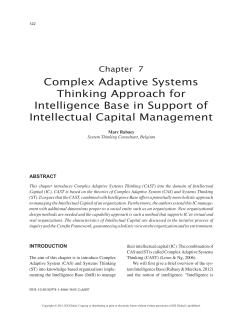 Complex Adaptive Systems Thinking Approach for Intelligence Base