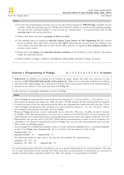 Exercise 1 (Programming in Prolog) - RWTH