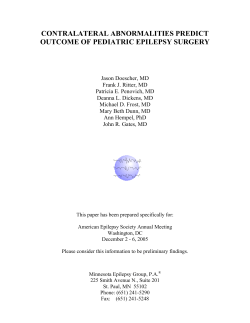 Contralateral Abnormalities Predict Outcome Of Pediatric Epilepsy