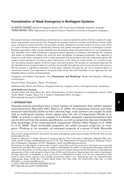 6 Formalization of Weak Emergence in Multiagent Systems