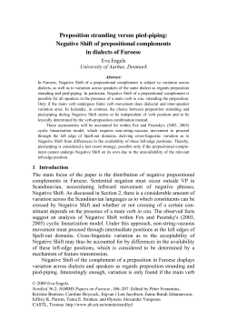 Preposition stranding versus pied-piping: Negative Shift of