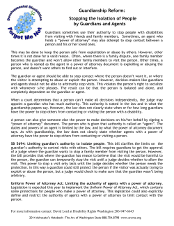 Guardianship Reform - The Arc of Washington State