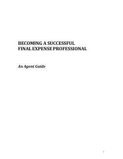 BECOMING A SUCCESSFUL FINAL EXPENSE PROFESSIONAL