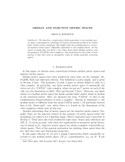 MEDIAN AND INJECTIVE METRIC SPACES 1. Introduction In this