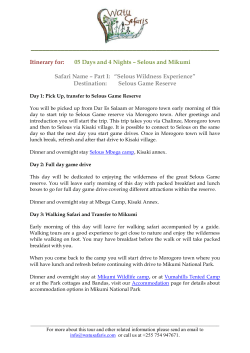 Itinerary for - Watu Safaris