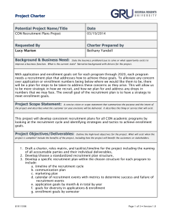 Recruitment Plan Charter